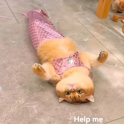 Pet cat mermaid clothing funny styling shooting props swimsuit bikini clothing human tail clothing
