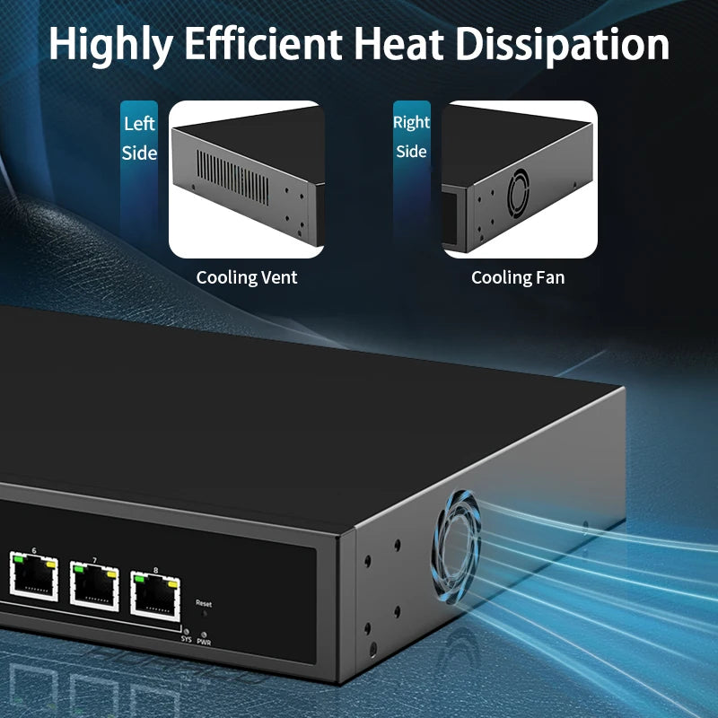 GoodTop 8 Port 10Gb Web Managed Ethernet Switch 10G Network Switch Homelab Network Hub Internet Splitter LACP/VLAN/DHCP Client