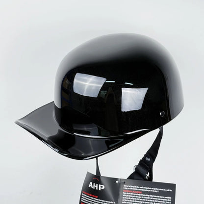 Motorcycle Half Helmet Beanie Retro Open Face Helmet Skull Cap DOT Certified Lightest Low Profile Street ATV Moped Helmet
