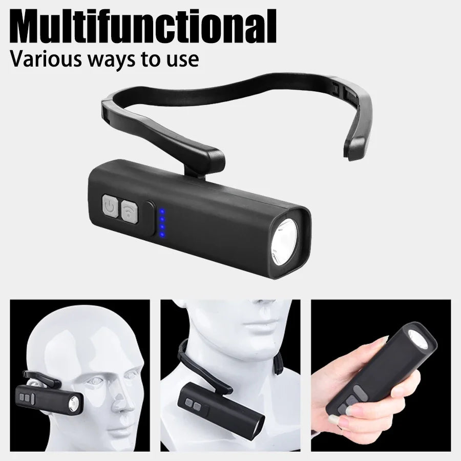 2025 New Ear-Hanging Headlamp, 1000 Lumens Motion Sensor LED Head Light, 3 Modes Light for Hands Free Camping Running Repair