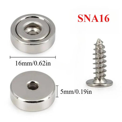 A16-32mm Multipurpose Strong Magnets with Countersunk Hole- for Fridge,Tool Organizer,Whiteboard,Kitchen Snack Storage,Garage