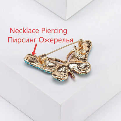 Beaut&Berry Trendy Shiny Rhinestone Butterfly Brooches for Women Unisex Insect Pins Casual Party Accessories New Gifts Friends
