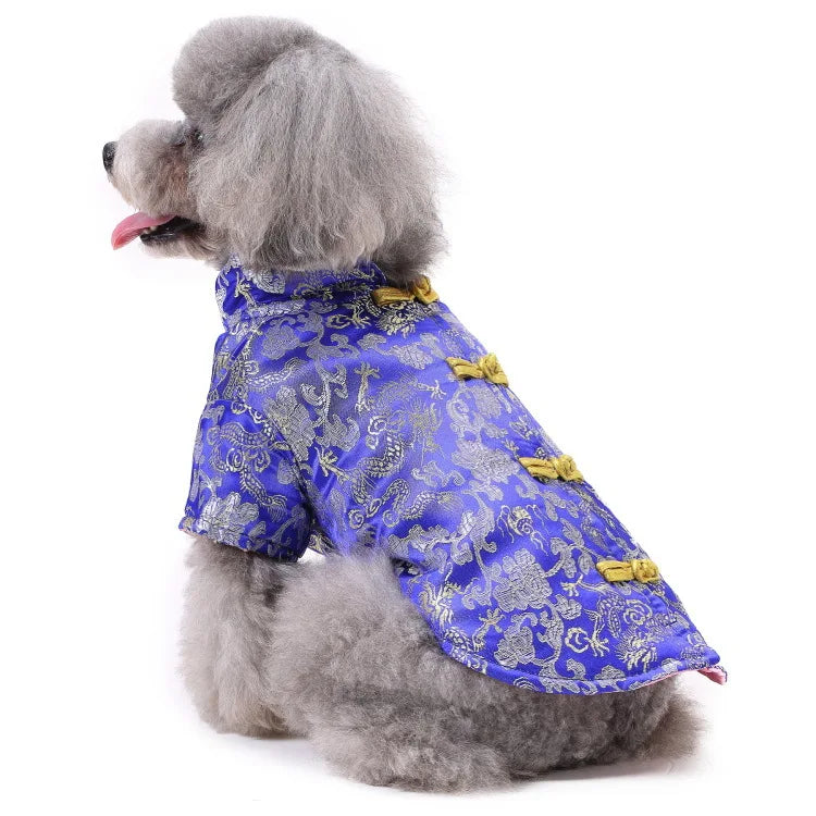 Traditional Chinese Pattern Pet Clothing Warm and Comfortable Dog Clothing for Small and Medium Dogs Thick Pet Cotton Coat