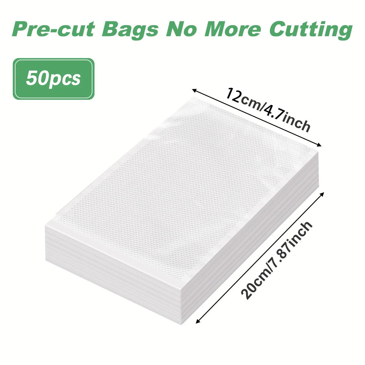 50pcs Vacuum Sealer Bags, Food Storage Pouches, Freshness Preservation for Kitchen, For Vacuum Sealer Machine Accessories