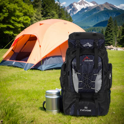 80L wasserdichter Wanderrucksack, Campingrucksack, Trekkingrucksack, großer Reiserucksack für Herren, Outdoor-Sport- und Bergsteigerrucksack