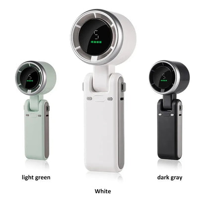 Portable Mini Handheld Fan Multi-functional Foldable Fan USB Rechargeable Turbine Fan Digital Display Mini Table Fan Outdoor