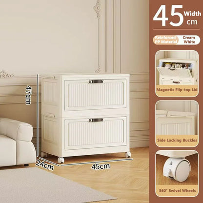 Storage Cabinet Foldableing Storage Box Home Living Room Toy Cabinet Storage Rack Snack Cabinet Organizer Box Kitchen Storage Cabinet Folding Storage Cabinet Organizer