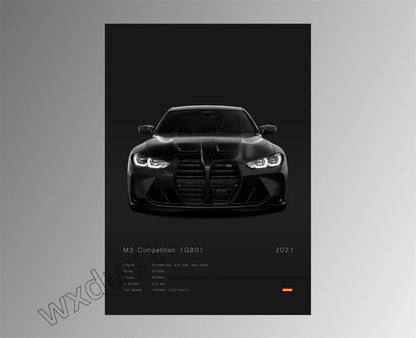 Modern Design Home Decoration Classic Popular Car Brand Motorsport Supercar Canvas Painting Wall Art Aesthetic Room Decor Poster