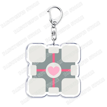 Trending Video Game Keychains for Accessories Bag Glados Aperture Laboratories Science Keyrings Jewelry Gamer Fans Gaming Gifts