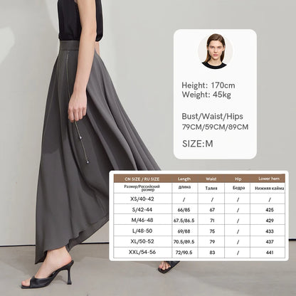 AMII Minimalist Office Lady Skirts Women 2025 New Summer Solid Loose Asymmetric Large A-line Skirt Female Fashion 12542168