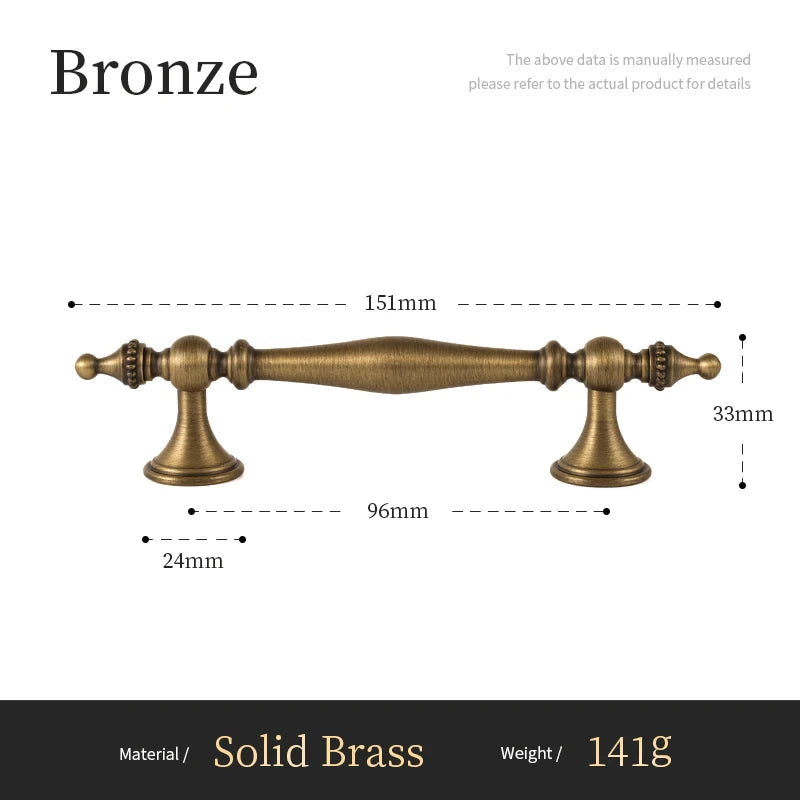 Santaya Bronze Solid Antique Brass Cabinet Handles Wardrobe Pull Cupboard Door Knob Kitchen Cabinet Handles Bronze Pulls