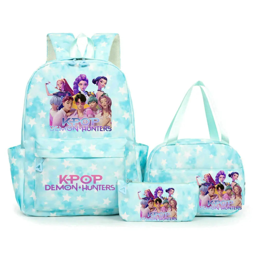 KPop Demon Hunters Backpacks Campus Student School Bags for Teen Men Women Tote Bag Clutch Pocket Nylon Backpacks Travel