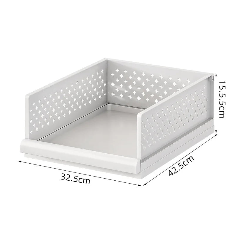 Stackable Closet Drawer Organizers Multifunction Home Foldable Wardrobe Storage Shelves for Clothes