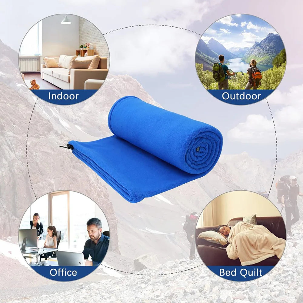 Outdoor camping warm sleeping bag 180x80cm adult fleece sleeping bag with inner packaging bag ultra lightweight and portable