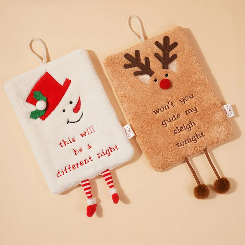Christmas Hand Towels Kitchen Cloth Housewarming Gifts Christmas Decoration Dish Towel sfor Home Holiday Xmas ﻿Cloth Man Woman