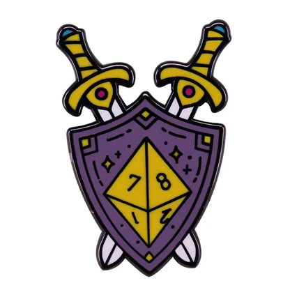 RPG Dice Game D&D Enamel Pins Dungeons Brooch Fashion Personality Lapel Badge Hoodie Decorative Accessories Fans Gift