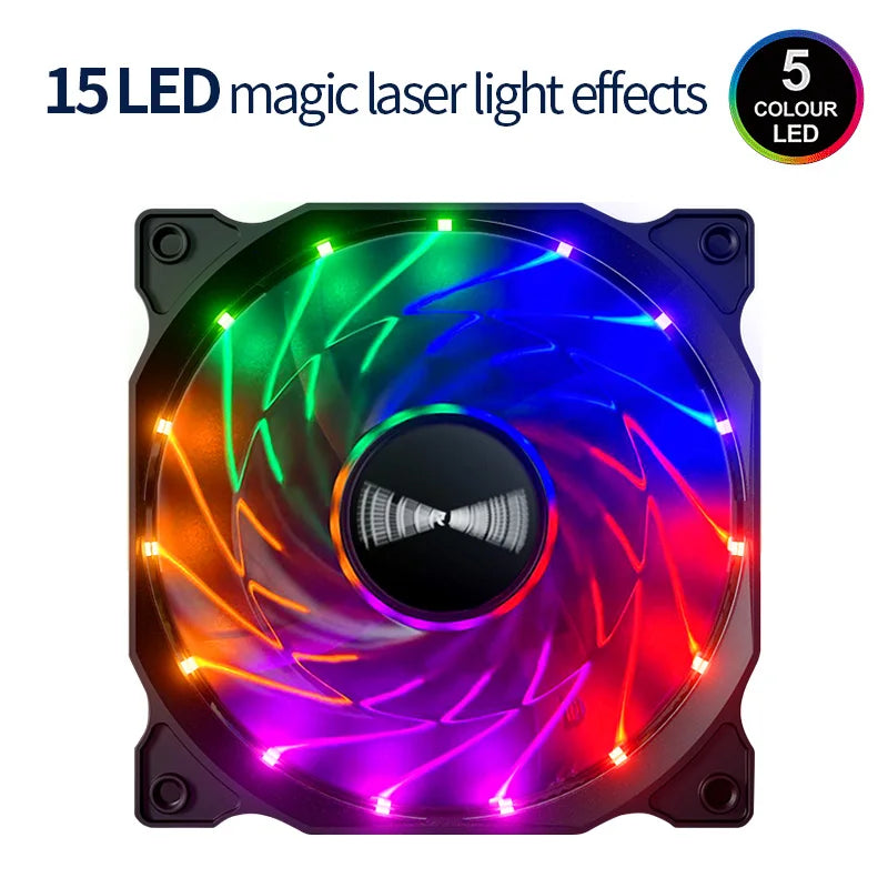 Teucer 120MM PC Case Cooling Fan Desktop Chassis Power 12V Big 4Pin Led 12CM Hydraulic Bearing Quiet Link Ventilador Radiator