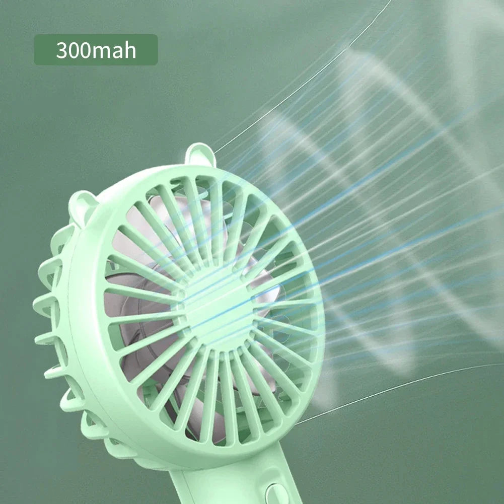 Portable Handheld Fan Mini USB Rechargeable Fan Cute Desktop Cooling Small Silent Fan Adult Children Outdoor Dormitory Travel