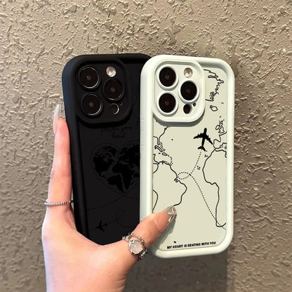 Travel-nspired Airplane Route Desian Case For Xiaomi Mi 11 Lite 5G 4G 14T 14 13T 13 12T 12 Poco X6 X5 X3 F5 F6 M6 Pro Soft Cover