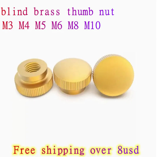 1-5pcs  M3 M4 M5 M6 m8 m10 brass round blind end step Knurled Thumb Nuts