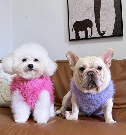 Autumn and winter pet dog clothing: faux fur fleece vest for French Bulldogs, Schnauzers, Shih Tzus, and other small dogs.