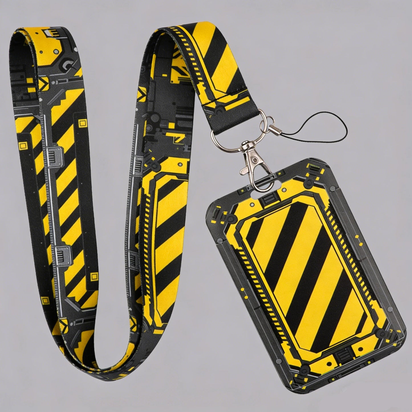 Classic Warning Strip Credential Holder Neck Strap Lanyard for Key Keychain USB Badge Holder Keyring Accessories Friends Gifts