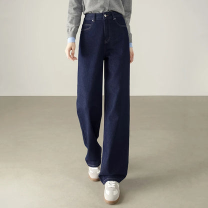 SENTUBILA Straight Jeans Woman Casual High-Waisted Cotton Jeans 2025 Autumn New Collection Pants Women's Clothing W53NA3335