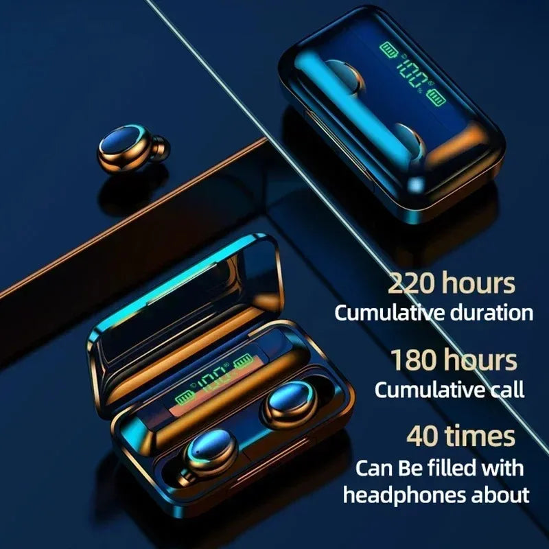 TWS F9-5 Bluetooth 5.3 Kabellose Kopfhörer HiFi Stereo Sport Wasserdichte Ohrhörer Headset Hörgeräte mit Mikrofon Freisprechfunktion