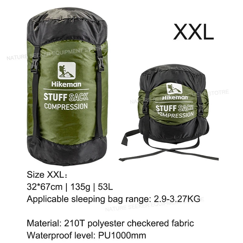 HIKEMAN Compression Stuff Sack for Sleeping Bag Outdoor Camping Backpacking Hiking Gear Storage Bags