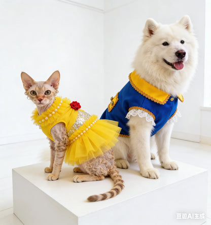 Pet Clothing Fashion Dog Tuxedo Costume, Elegant Cat Clothes & Pet Holiday Dress Accessories for Wedding Party