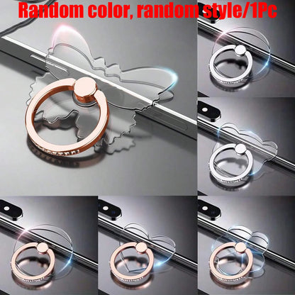 Crystal Diamond Transparent Phone Ring Holder 360° Rotatable Universal Finger Grip Stand Compatible with All Phones & Cases 1PC
