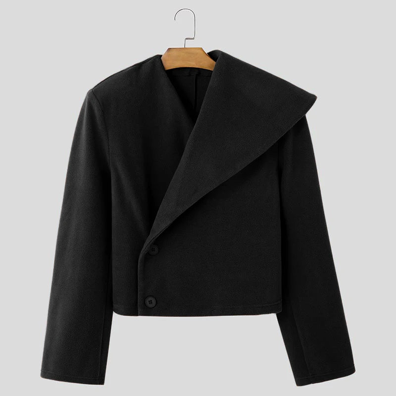 Fashion Casual Style Tops INCERUN 2025 Men's Cropped Asymmetrical Collar Suit Coat Streetwear Male Hot Sale Long Sleeved Blazers