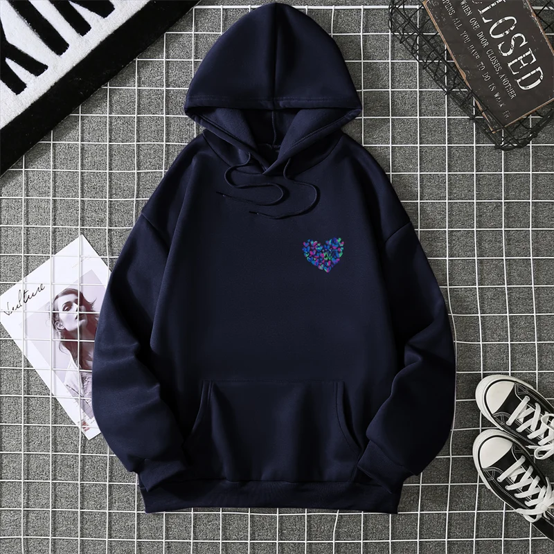 A Simple Depiction Of Love Printed Women Hooded Graphic Funny Hoodies O-Neck Loose Casual Tops Sport Street Fashion Sweatshirt