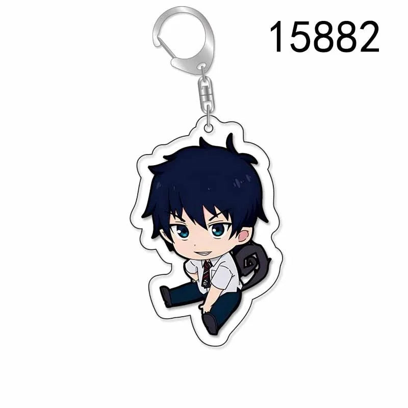 Anime Blue Exorcist -The Blue Night Saga- Okumura Rin Shiemi Moriyama Cosplay Costume Keychain Acrylic Key Chain Pendant Keyring