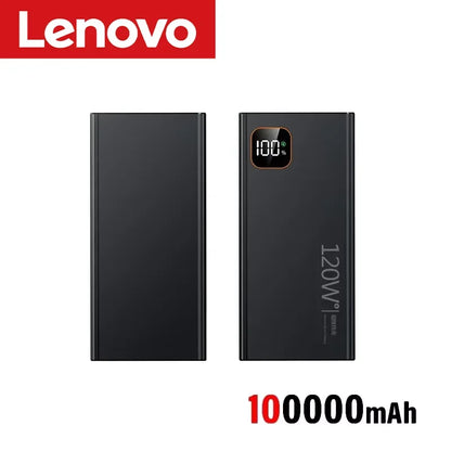 Lenovo 500000mAh Portable Power Bank 120W Large Capacity Super Fast Charging Digital Display External Battery Powerbank New