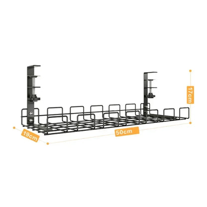 Under Table Storage Racks Removable Hang Management Tray Home Office Desk Wire Organizer Adjustable Kitchen Storage Accessories
