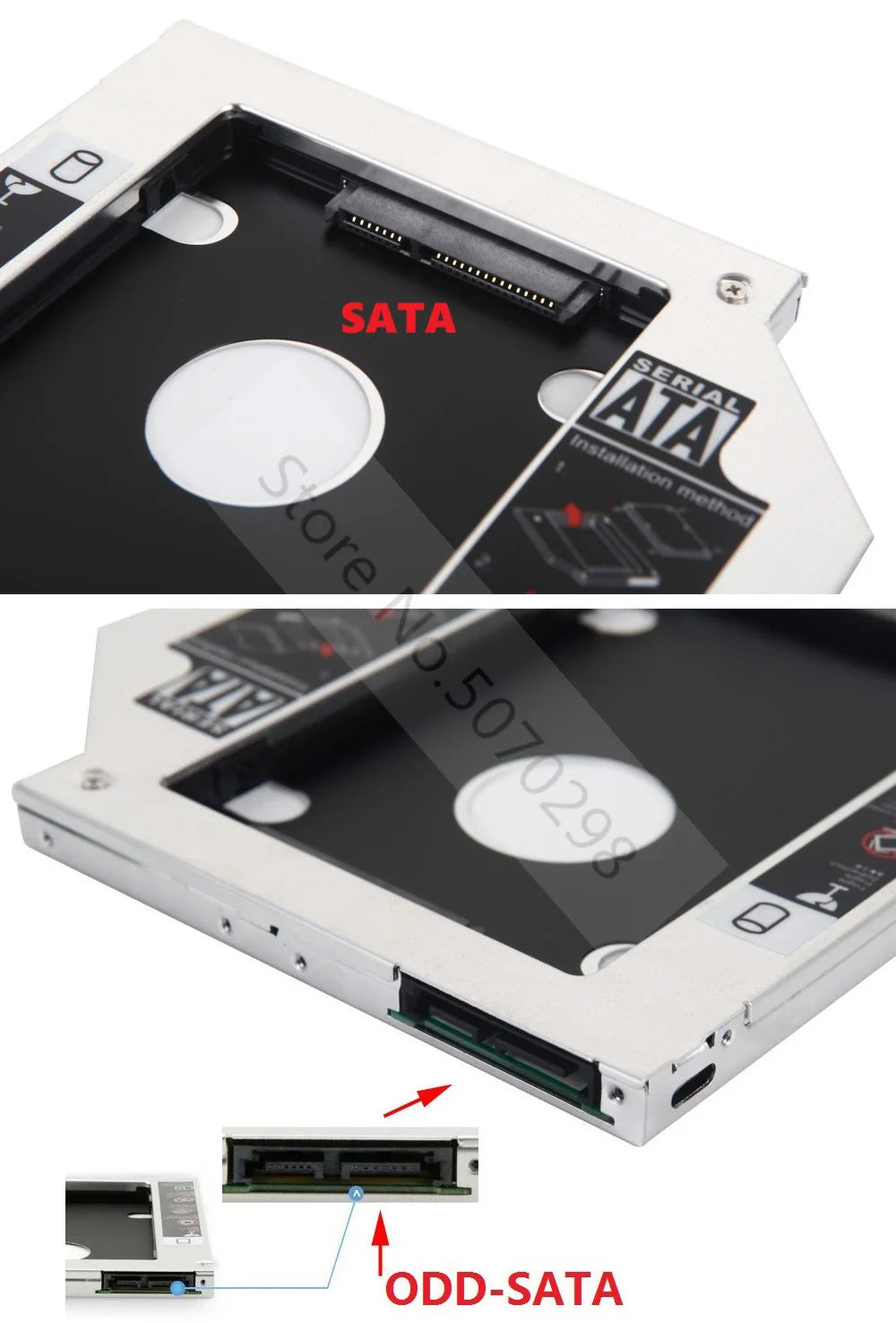 with Original Ejector 2nd SATA 3.0 2.5" Hard Drive HDD SSD Optical Caddy for Dell Latitude E6520 E6420 E6320 E6530 E6430 E6330