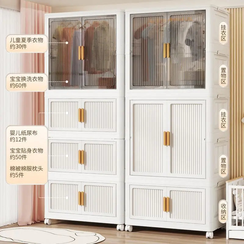 Natural Shelves Wardrobes Organizer Clothes Jeans Shelf Drawer Wardrobe Stackable Storage Stoffen Klerenkast Home Furniture