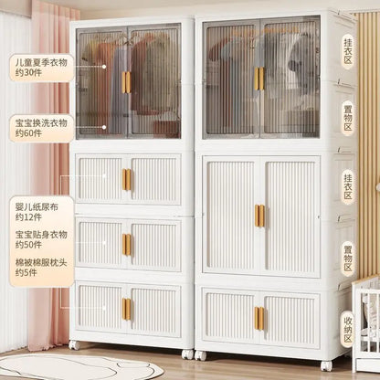 Natural Shelves Wardrobes Organizer Clothes Jeans Shelf Drawer Wardrobe Stackable Storage Stoffen Klerenkast Home Furniture