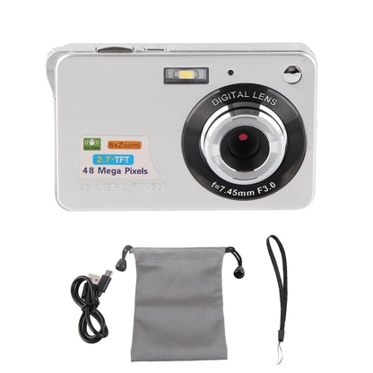 Digital Camera 2.7in LCD Compact Camera Anti Shake Built in Fill Light 48MP 4K Portable for Photography