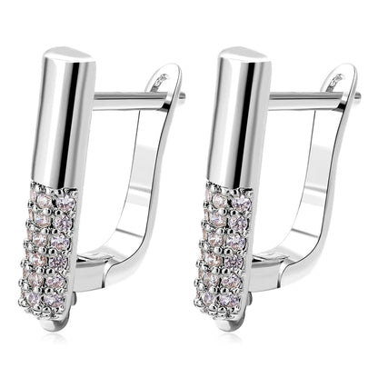 Juya 18K Gold Silver Plated Fastener Bales Fixture Earring Hook Locks For DIY Women Fashion Crystal Agate Charms Earrings Making