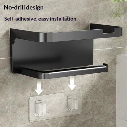 Toilet Paper Holder Plastic Storage Rack Kitchen Towel Placement of Seasoning Bottles Bathroom Wall Roll of Paper Phone Storage