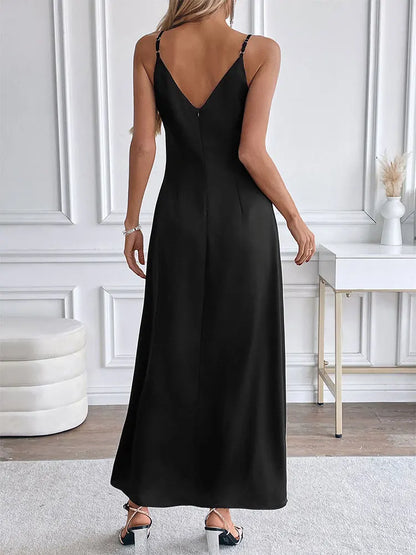 COOL BABES-2 Women's Maxi Dresses New Summer Black Sexy Deep V-neck Sling Backless Dress Female High Quality Slim Dress Clothing