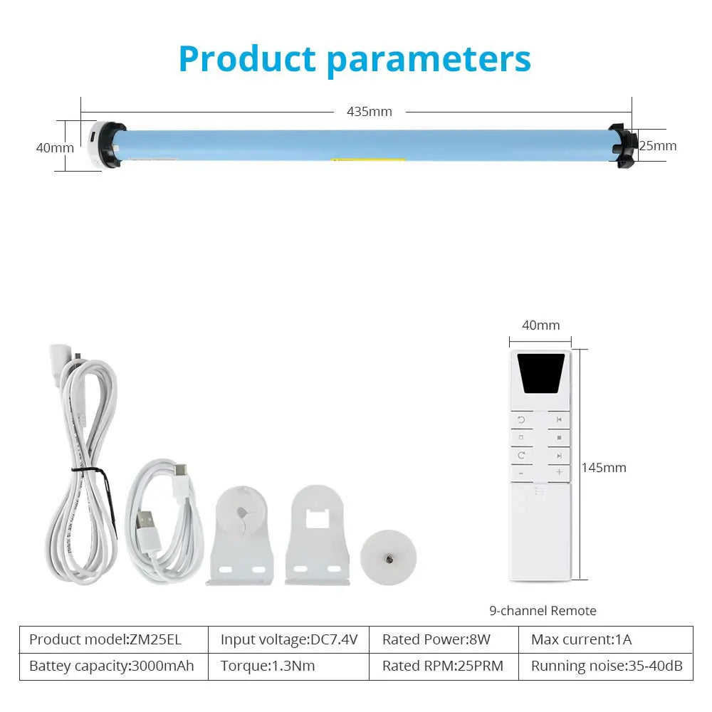 Zemismart Zigbee Roller Shade Motor with Battery For 37 38mm Tube Works with Tuya and Smart Life APP Alexa Google Home Control