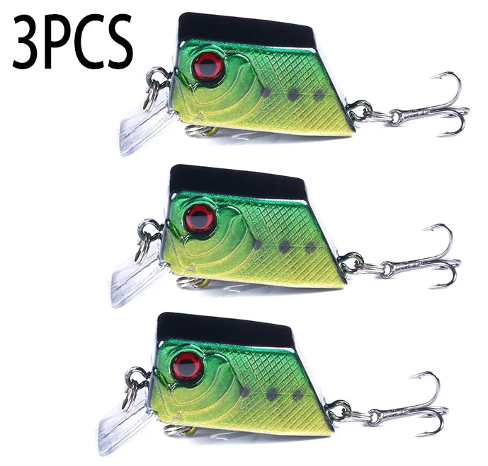 Hengjia 4.5cm 7g Square Crankbait Fishing Wobbler Diving Swimming Bait for Bass Pike Artificial Fishing Tackle