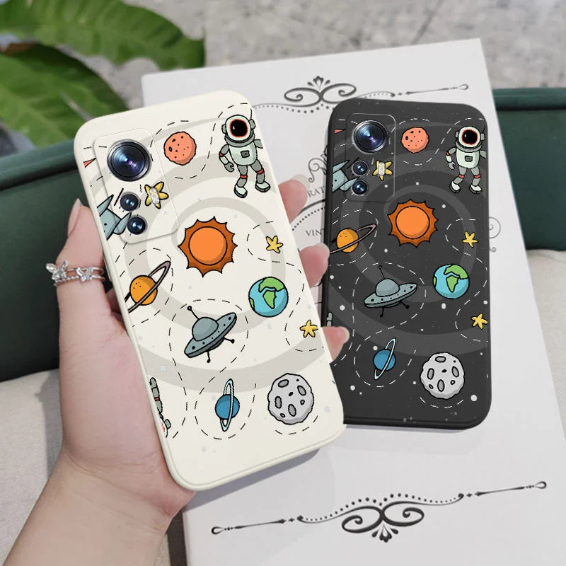 Great Astronaut Phone Case For Xiaomi Mi 15 15T 14 14T 13 13T 12 12X 12T 12S 11 11T 10 10T 9 9T Pro Lite Liquid Silicone Cover