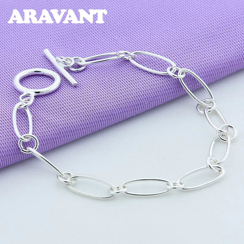 925 Silver Jewelry Set Necklace Bracelet Set For Women Party Jewelry Gift