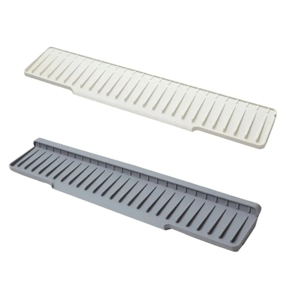 Silicone Sink Water Absorbent Tray Anti-slip Splash-proof Kitchen Sink Tea Cup Holder Kitchen Slope Sink Drain Pad Narrow Edge