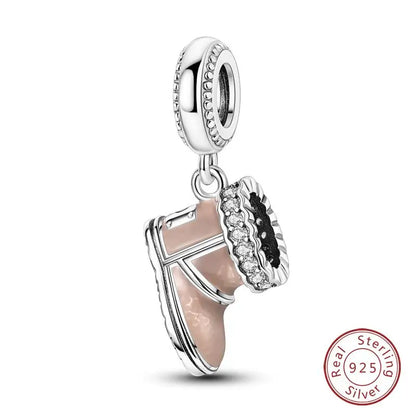 Original 925 Sterling Silver Charms Beads Winter Snowflake Snowman Igloo Penguin Pendant Fit Bracelet Women Jewelry Gift