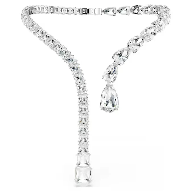2025 New Trend Fine Wedding Jewelry Set Charming Luxury White Water Drop Crystal Fashion Women's Necklace Bracelet Earrings Ring